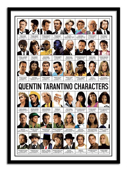 Art-Poster - Quentin Tarantino characters - Olivier Bourdereau W18965-A3
