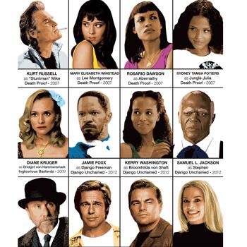Art-Poster - Quentin Tarantino characters - Olivier Bourdereau W18965-A3 4