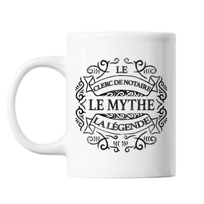 Mug Clerc de notaire Le Mythe la Légende blanc