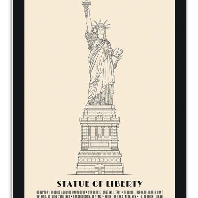 Art-Poster - Estatua de la libertad - Lionel Darian W18979-A3