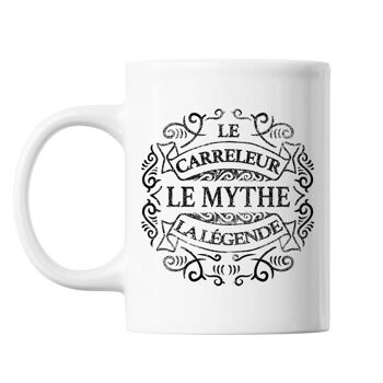Mug Carreleur Le Mythe la Légende blanc 1