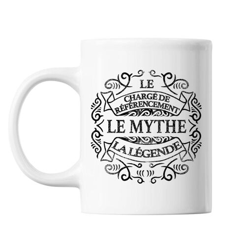 Mug Chargé de référencement Le Mythe la Légende blanc