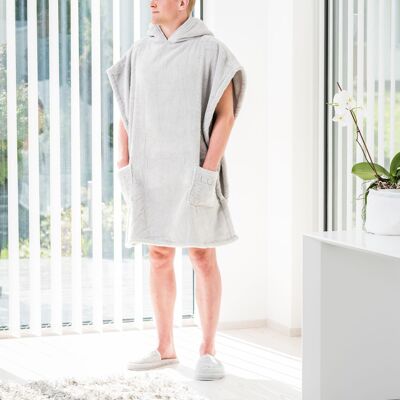 Serviette Poncho L / XL, Gris Perle