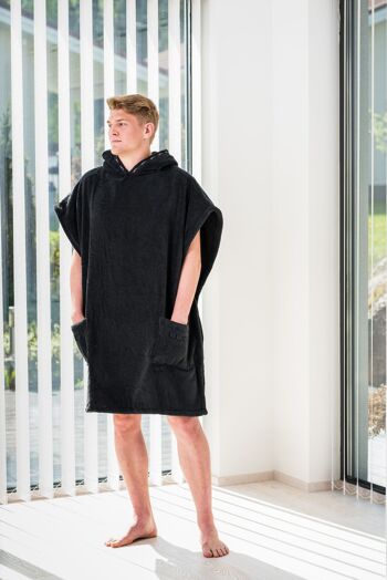 Serviette Poncho L / XL, Noir