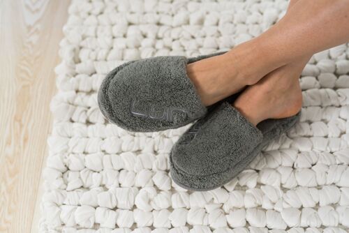 Cosy Bath Slippers S/M (37-40) Granite