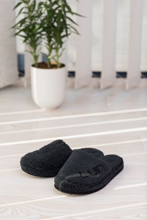 Cosy Bath Slippers S/M (37-40) Black