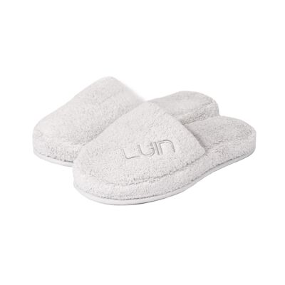 Chaussons de bain douillets L / XL (41-44) Gris perle