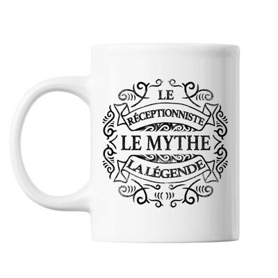 Mug Receptionist The Myth the Legend bianco