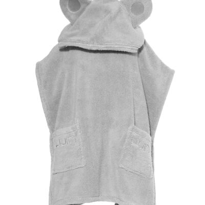 Asciugamano poncho 1-5 anni. grigio perla