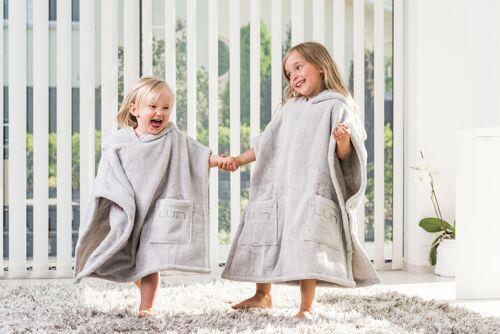 Poncho Towel 5-10 yrs. Pearl Grey