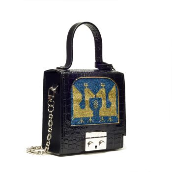 SAC ÉRATO - MOTIF OISEAUX DORÉS SUR UN FOND BLEU 2