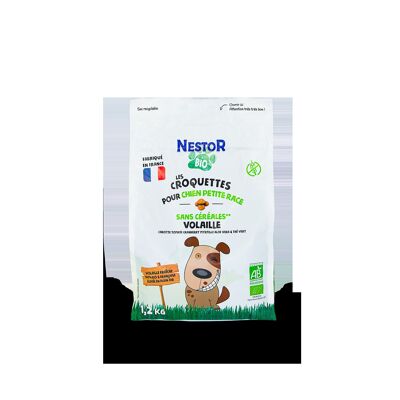Organic cereal-free kibbles - Poultry small breed dog 1.2kg