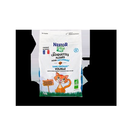 Croqueta ecológica Sin cereales - Ave esterilizada gato 1Kg
