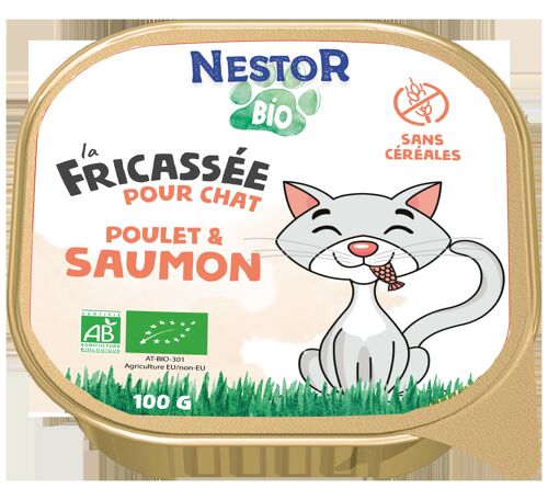 Fricassés - Fricassées chat saumon sans céréales 100g