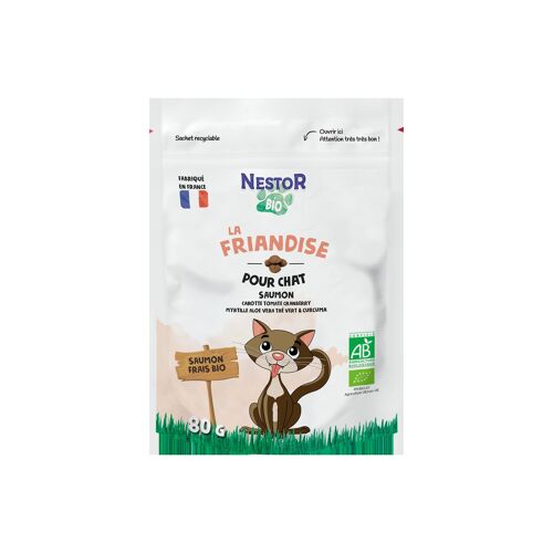 Friandises - Plaisir Chat sans céréales au saumon 80g