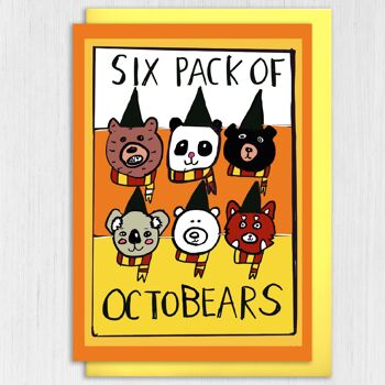 Jolie carte d'anniversaire d'octobre : Six pack d'Octobears 3