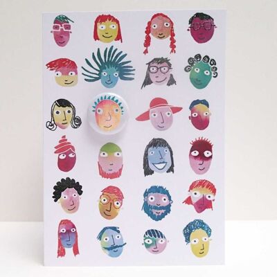 Greeting card with badge - People pick n mix