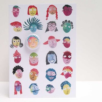 Greeting card with badge - People pick n mix