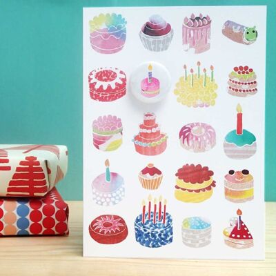 Greeting card with badge - Cakes pick n mix
