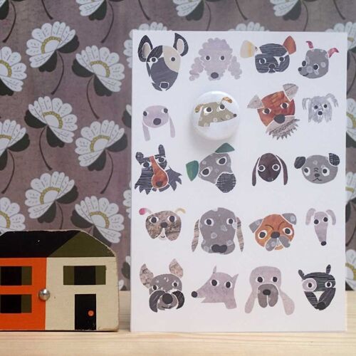 Greeting card with badge - Dogs pick n mix