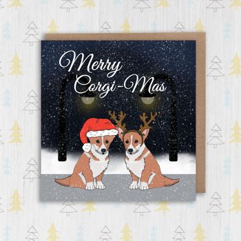 Carte de Noël drôle de Corgi : Merry Corgi-Mas 2