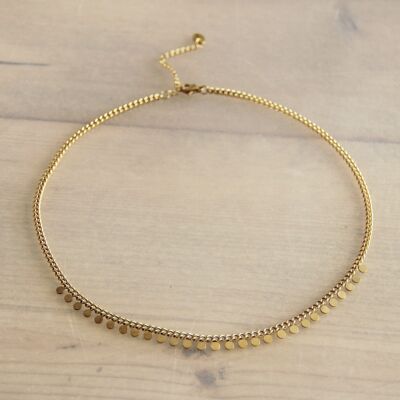 FW266 - Stainless steel link chain with coins - gold