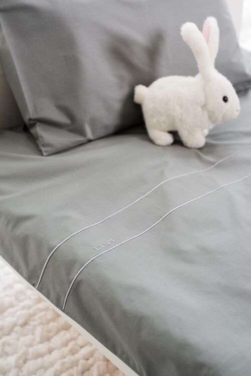 Sanctuary Baby Bed Set – Pillowcase & Duvet Cover 85x125 & 35x45 Granite