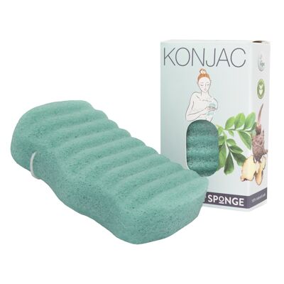 Eponge de bain Konjac naturel Menthe poivrée - anti-inflammatoire