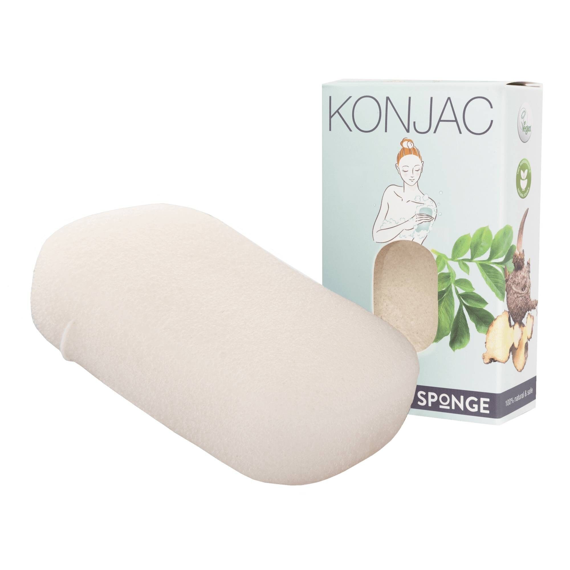 Spugna da bagno Konjac naturale Extra Thick Pure - tutti i tipi di pelle