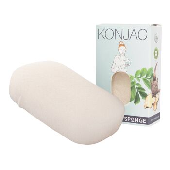 Eponge de bain Konjac Naturel Extra Epais Pure - tous types de peaux 1