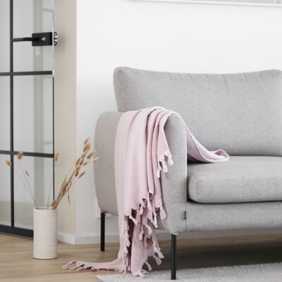 Serviette de bain et de plage bio 100x180cm Dusty Rose