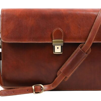 Leather Portfolio, Work Bag with Shoulder Strap - The Corrections