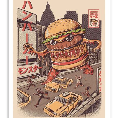 Kunstplakat - Burgerzilla - Ilustrata
