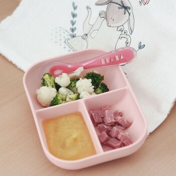 BEABA, Set repas silicone 2 pièces compartimenté - pink 10