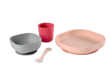 BEABA, Coffret repas silicone 4 pièces - pink 7