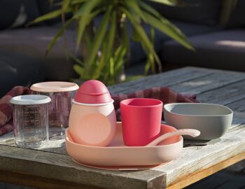 BEABA, Coffret repas silicone 4 pièces - pink 5