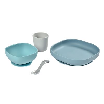 BEABA, set da pasto in silicone da 4 pezzi - giungla