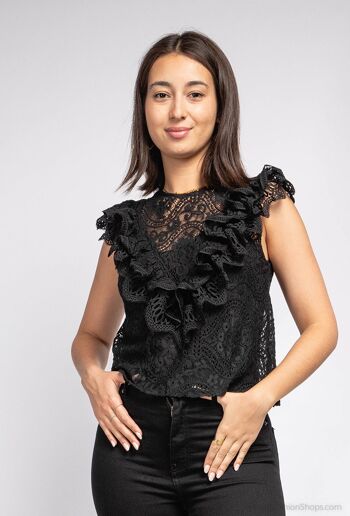 Blouse dentelle à volants 1