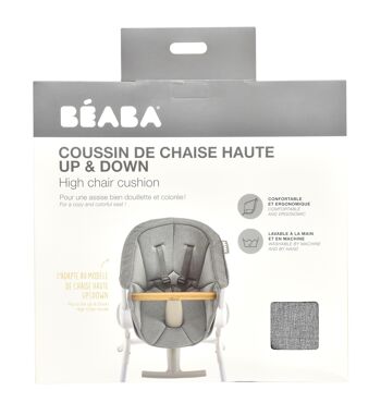 BEABA, Coussin Chaise Haute Up&Down grey 4