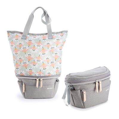 BEABA, BEABA, die Biarritz-Popup-Tasche, Kinderwagen-Organizer, grau meliert