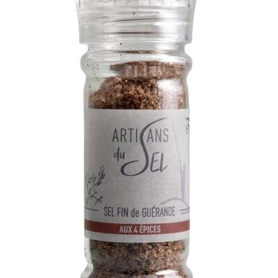 Fine Guérande salt mill 4 spices - 80gr
