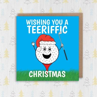 Divertida tarjeta de Navidad de golf: Te deseo una Navidad genial