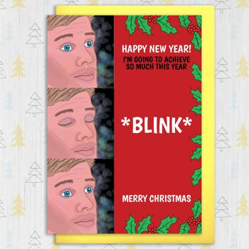 Blink meme drôle carte de Noël adulte 2