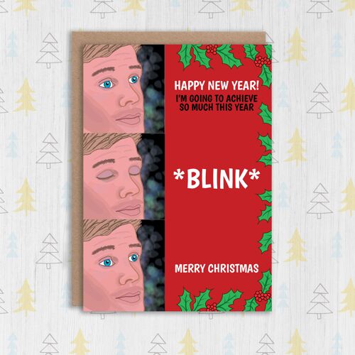 Blink meme funny adult Christmas card