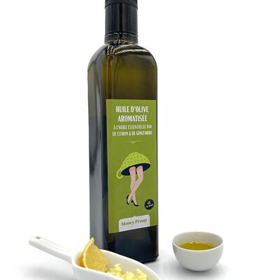 Huile d'olive à l'huile essentielle Bio de citron et de gingembre (500 ml)