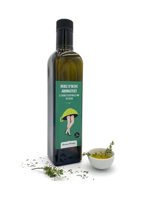Huile d'olive à l'huile essentielle Bio de thym (500 ml)