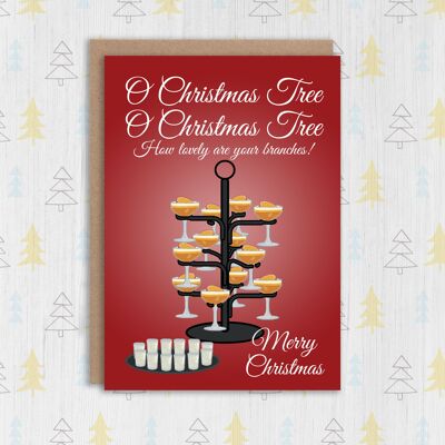 Divertida tarjeta de Navidad con alcohol: O Christmas Tree