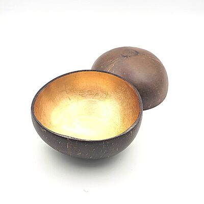 Caramel Metallic Painted Coconut Bowl