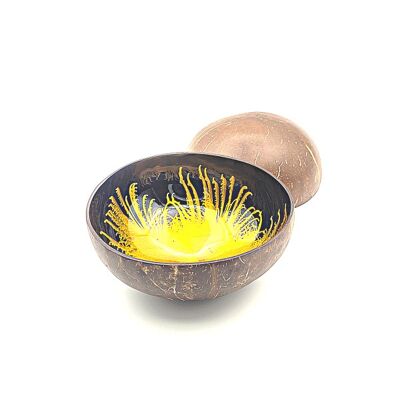 Yellow Feather Coconut Bowl 🪶