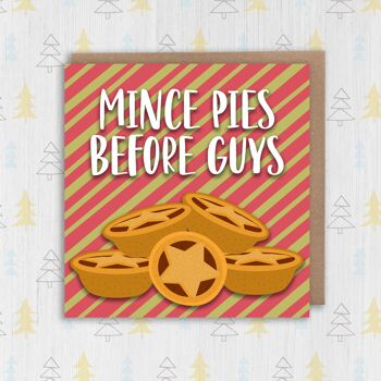 Noël drôle, carte de vacances : Mince tartes avant les gars 2